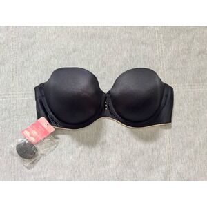 sweet nothings convertible strapless black Lace embroidered cup Bra 36D